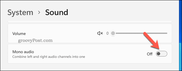 Отключить монофонический звук в Windows 11