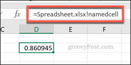 Ссылка на именованную ячейку из внешнего файла Excel