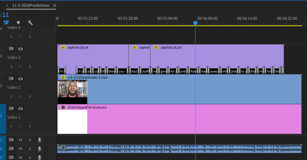 Используйте шестиэтапный рабочий процесс для создания видео для нескольких платформ, шаг 10, добавьте файл .srt в свое видео в Premiere Pro