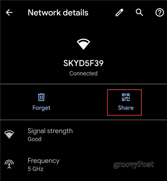 Android 10 поделиться WiFi QR-код экрана обмена