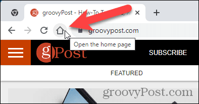 Отображение домашней страницы при нажатии кнопки «Домой» в Chrome