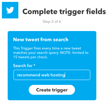 Создайте апплет IFTTT, который запускается поиском в Twitter.