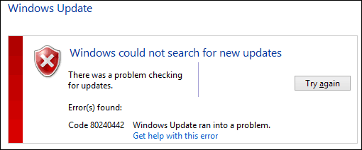 Ошибка оригинального обновления Windows