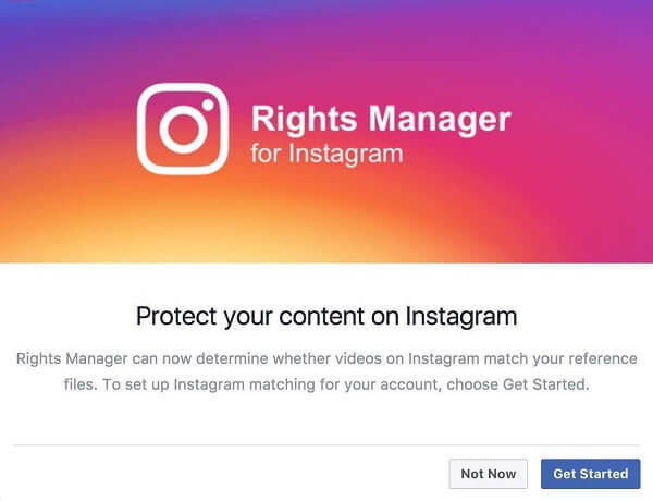 Instagram, похоже, включил Rights Manager для Instagram.