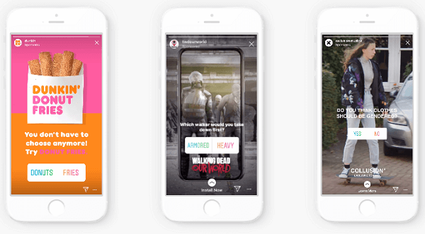 Instagram добавил возможность включать интерактивные элементы в спонсируемые истории, начиная с наклейки для голосования.