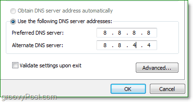 IP-адрес Google DNS - 8.8.8.8, а альтернативный - 8.8.4.4.