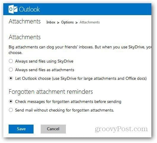 Как управлять вложениями в Outlook.com