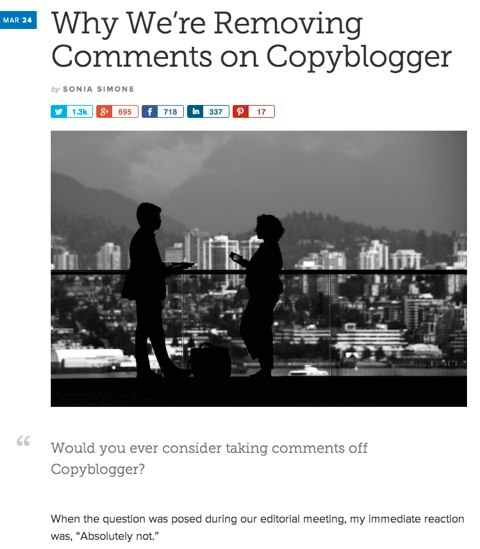 copyblogger удалить комментарии