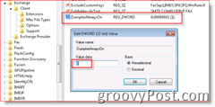 Редактор реестра Windows, включающий восстановление электронной почты в Inbox for Outlook 2007
