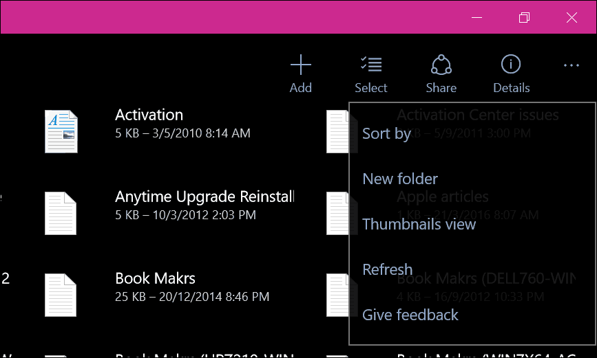 Приложение OneDrive для Windows 10 5