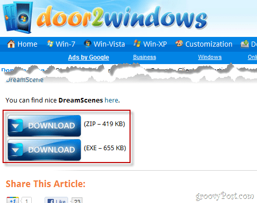 Как установить DreamScene на Windows 7