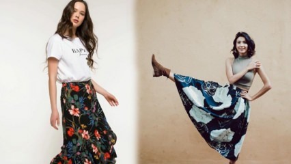 Айбюке Пусат предпочитает модели юбки с цветочным рисунком осеннего сезона 2019 года