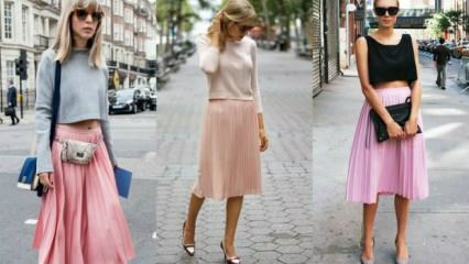 Как сочетать розовую юбку?