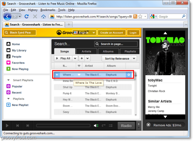 Grooveshark играет любую песню, которую вы хотите