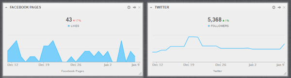 Cyfe отображает показатели социальных сетей для всех ваших социальных сетей на одной панели.
