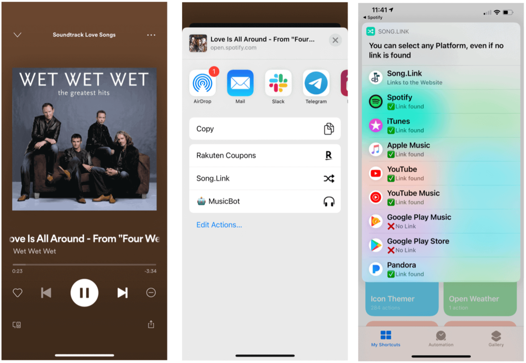 Ярлыки Siri для Spotify Siri делится песнями