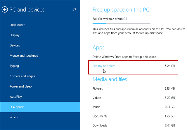 Совет для Windows 8.1: управление современными приложениями и освобождение дискового пространства
