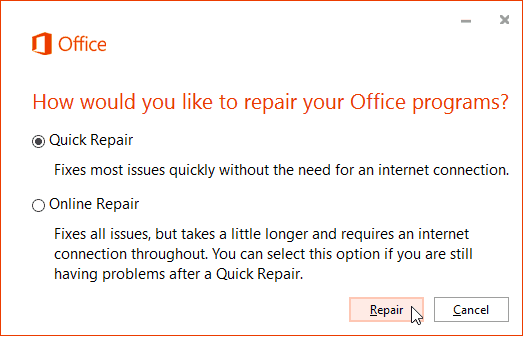 Ремонт Office 365 онлайн