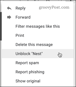 Разблокировать пользователя в Gmail