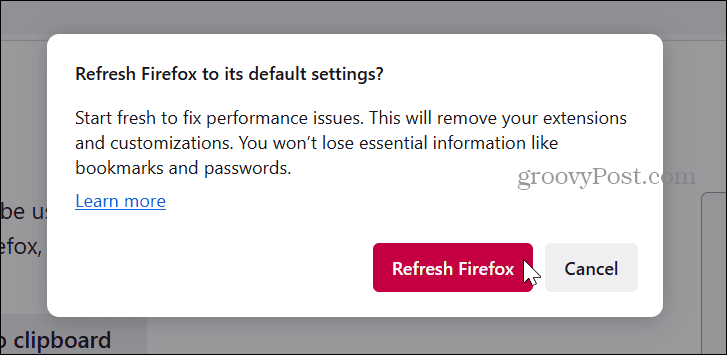 кнопка обновления Firefox
