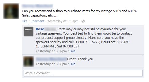 служба поддержки клиентов Bose
