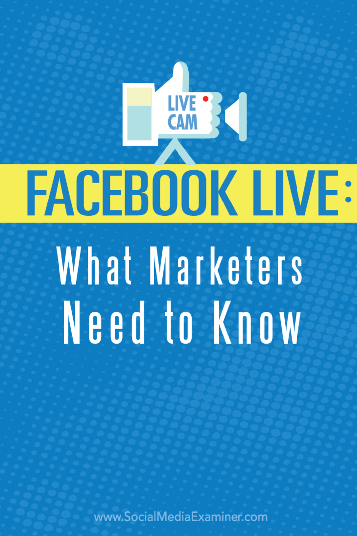 что маркетологам нужно знать о facebook live