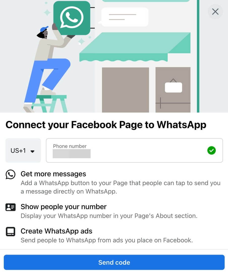 Как подключить бизнес-страницу в Facebook к WhatsApp, шаг 4
