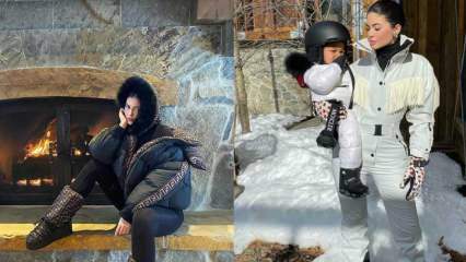 Лучшие зимние образы королевы зимней моды Кайли Дженнер
