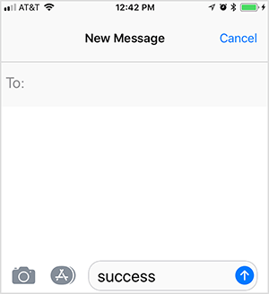 Это скриншот следующего текстового сообщения. Пользователь ввел ключевое слово «успех», чтобы вызвать ответ от автоматической воронки продаж. Оли Биллсон использует эту тактику в своей структуре телефонной воронки.