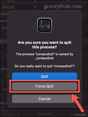 процесс принудительного выхода из Mac