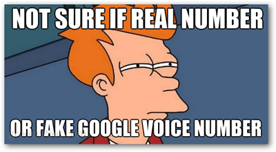 не уверен, что реальный номер или поддельный голосовой номер Google