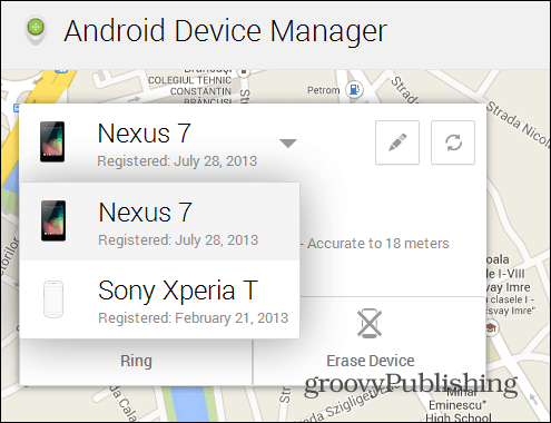 Android Device Manager - веб-интерфейс устройства