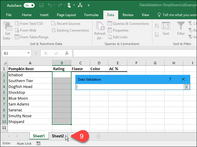 Как создать раскрывающиеся списки с помощью проверки данных в Microsoft Excel