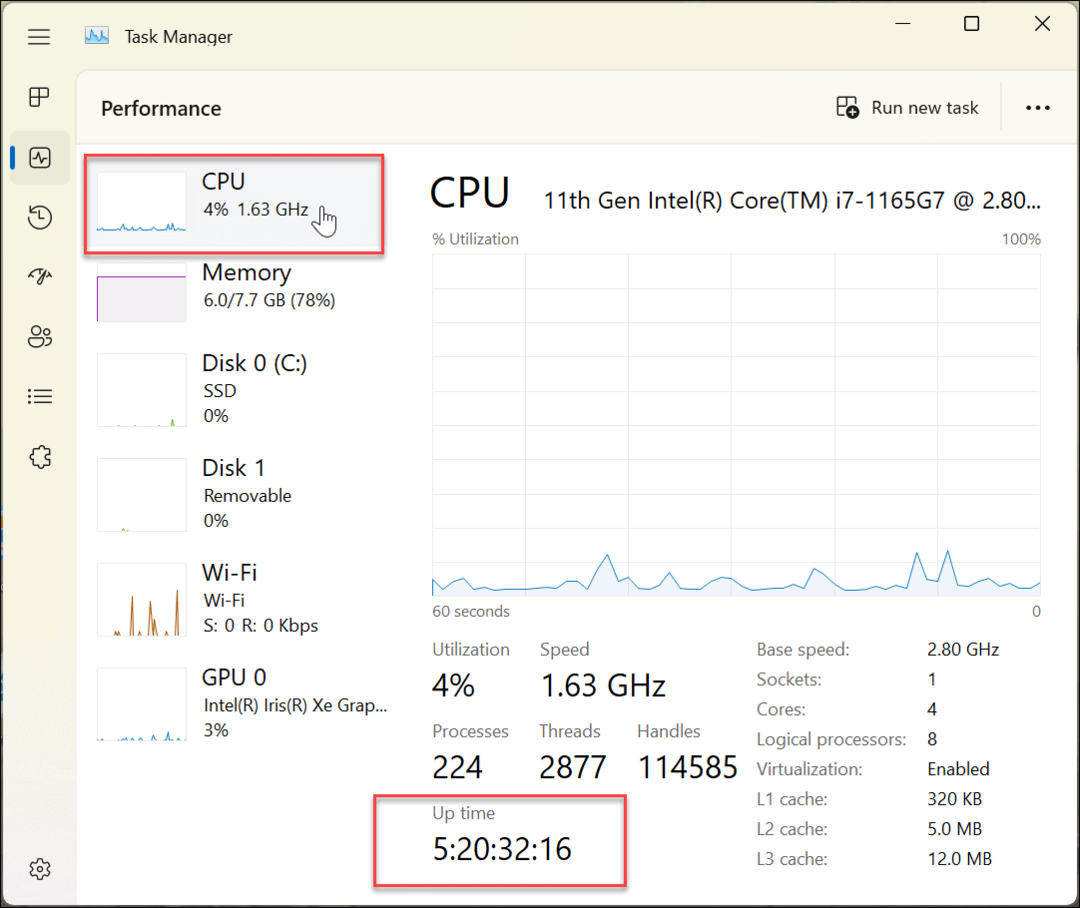 Найдите время безотказной работы ПК с Windows 11