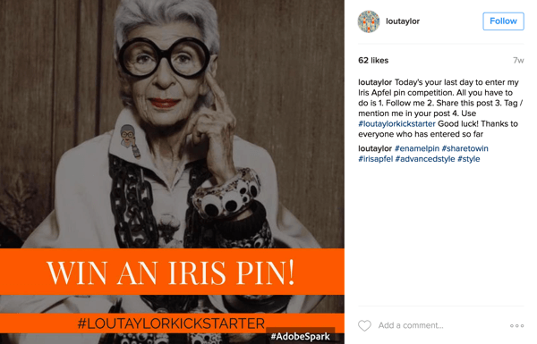 Для конкурса хэштегов в Instagram попросите пользователей опубликовать фотографию вместе с хэштегом вашей кампании.