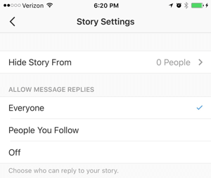 настройки историй instagram