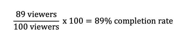 Формула для расчета процента завершенных историй в Instagram.