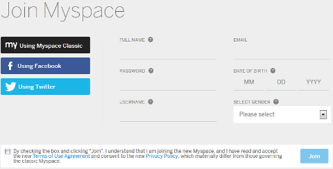 Настройка нового профиля Myspace