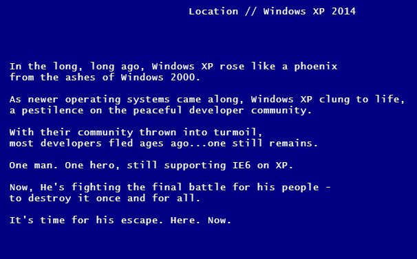 Играть Побег из XP, чтобы отпраздновать конец эпохи