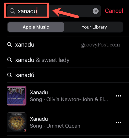 поисковый запрос музыки Apple