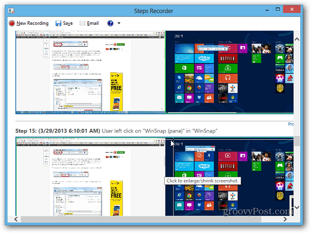 Используйте средство записи шагов в Windows 8.1 для устранения проблем с ПК