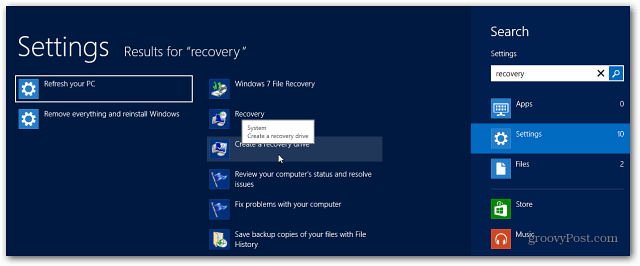 Как создать Windows 8 Recovery Flash Drive