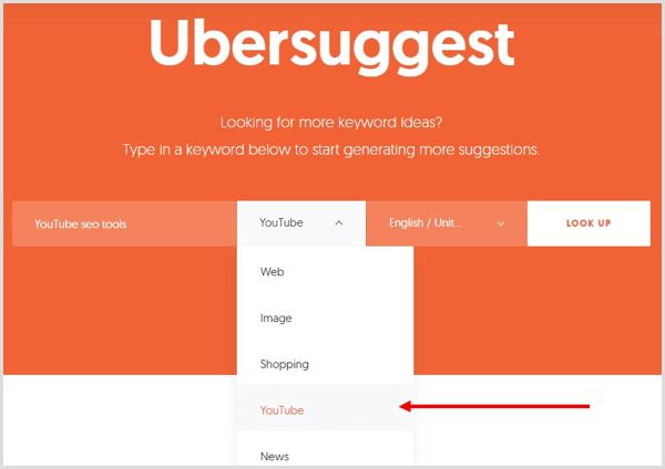 Выполните поиск по ключевым словам с помощью Ubersuggest.