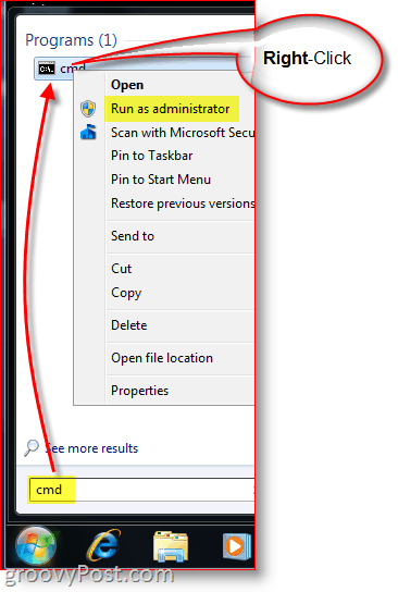Запустите CMD - командная строка Windows от имени администратора с правым кликом