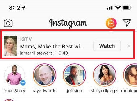 Instagram добавляет уведомления для видео IGTV.