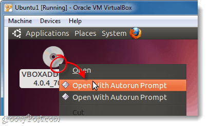 автозапуск vboxadditions диск в Ubuntu VirtualBox