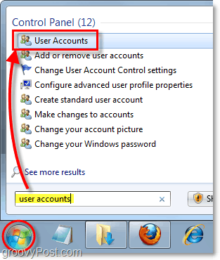 открыть панель управления учетными записями пользователей в windows 7
