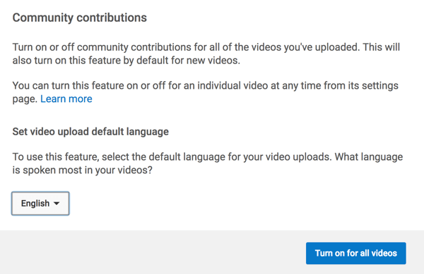 Включите функцию, которая позволяет сообществу YouTube переводить субтитры за вас.