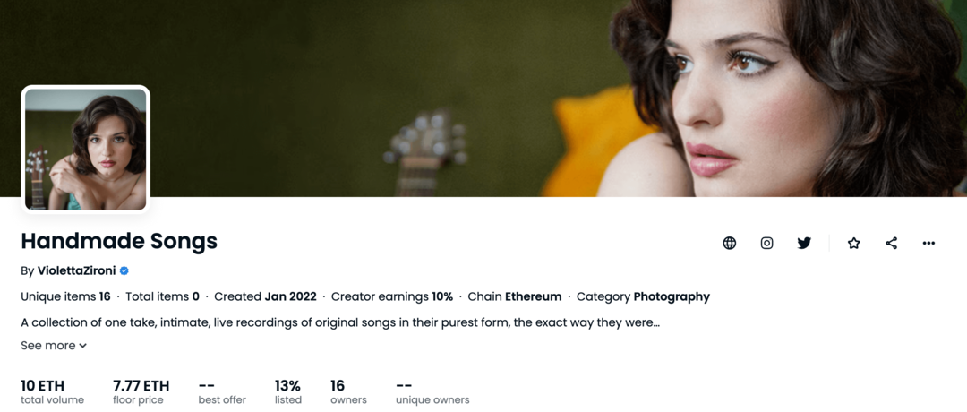 Музыка и NFT: стратегия запуска Violetta Zironi: исследователь социальных сетей
