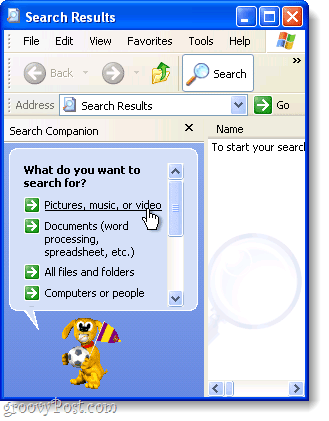 Расширенный поиск Windows XP
